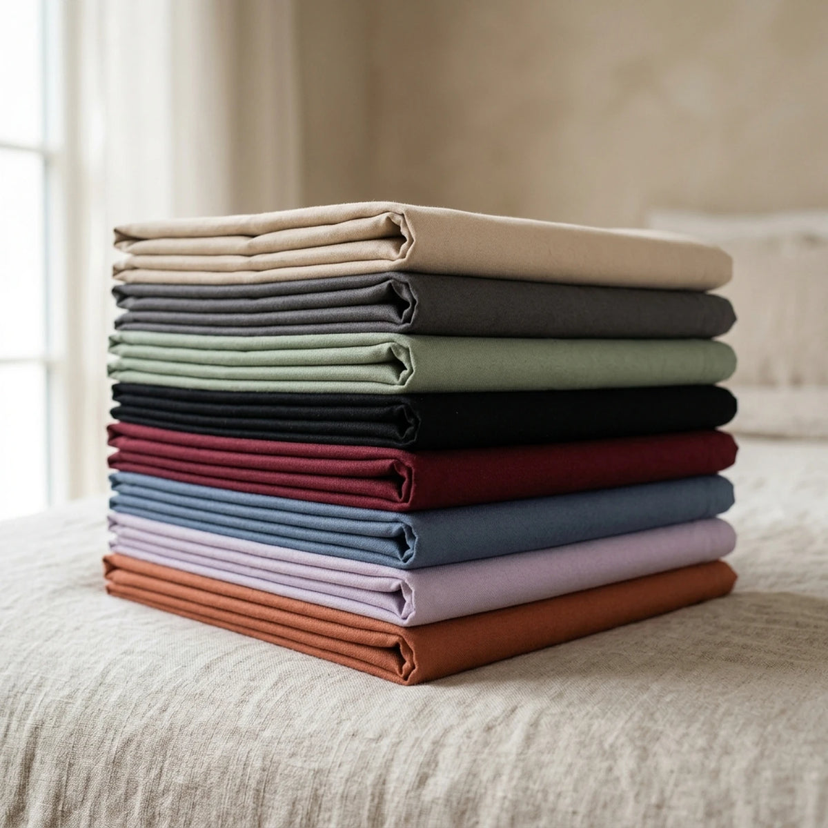 Taies d'oreiller assorties offertes, les huit coloris