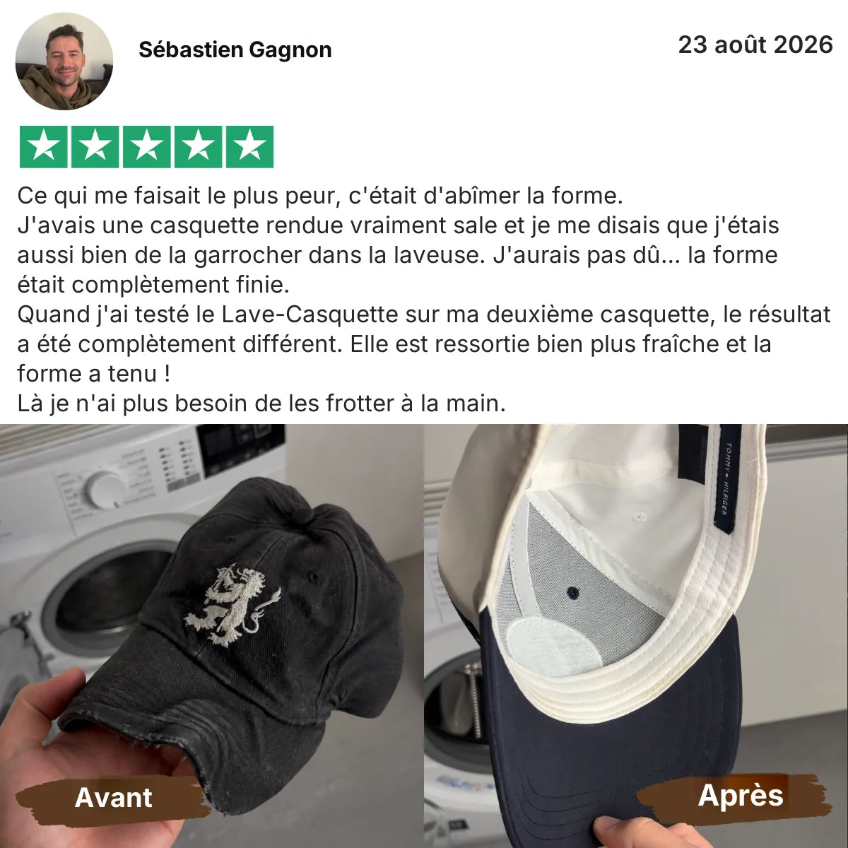 Avis vérifié — avant / après