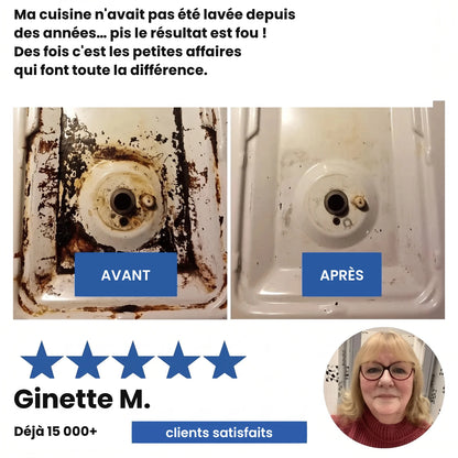 Avant / après sur un évier de cuisine