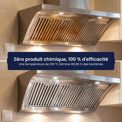 Hotte de cuisine dégraissée à la vapeur
