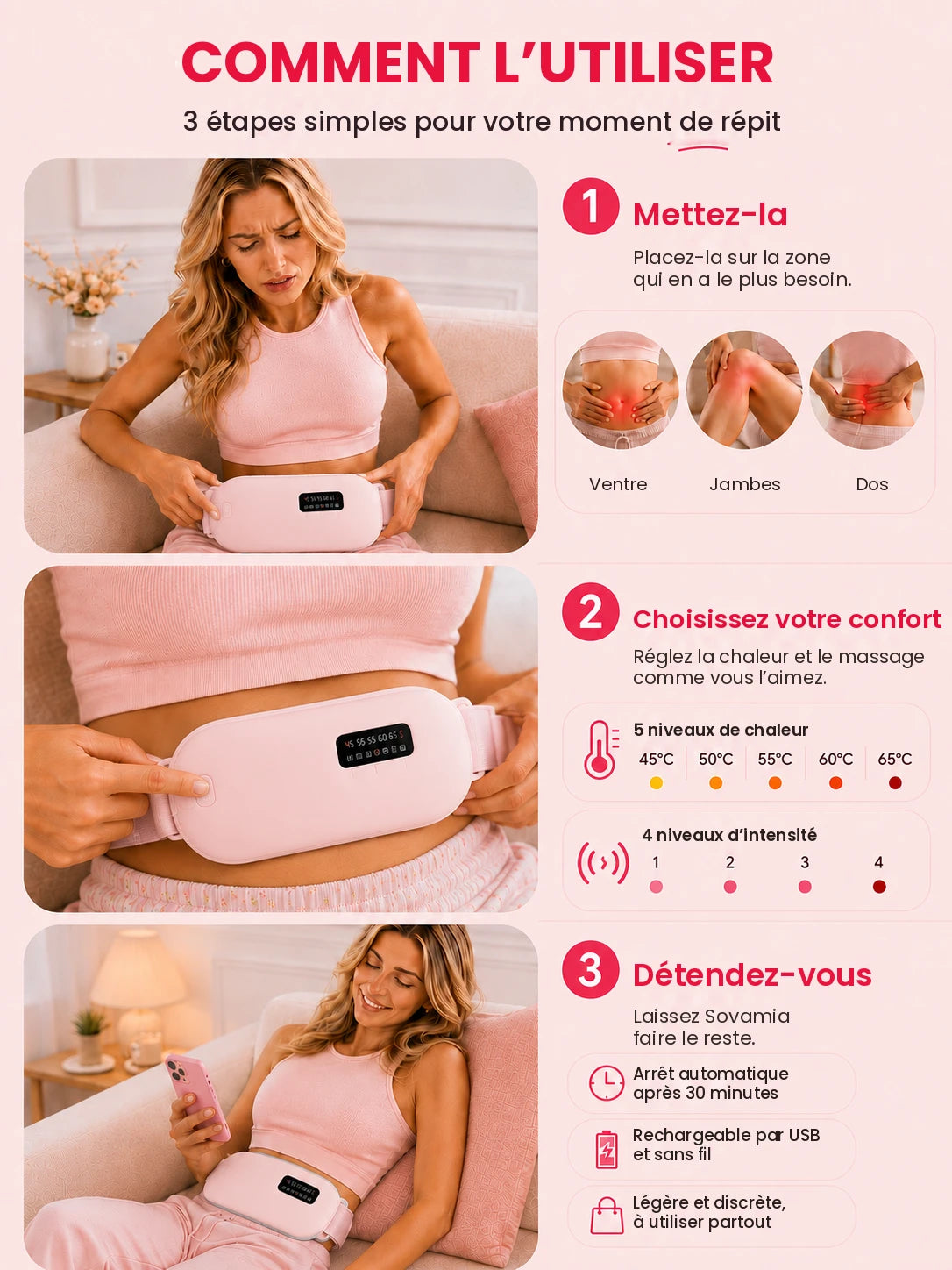 Ceinture chauffante Sovamia