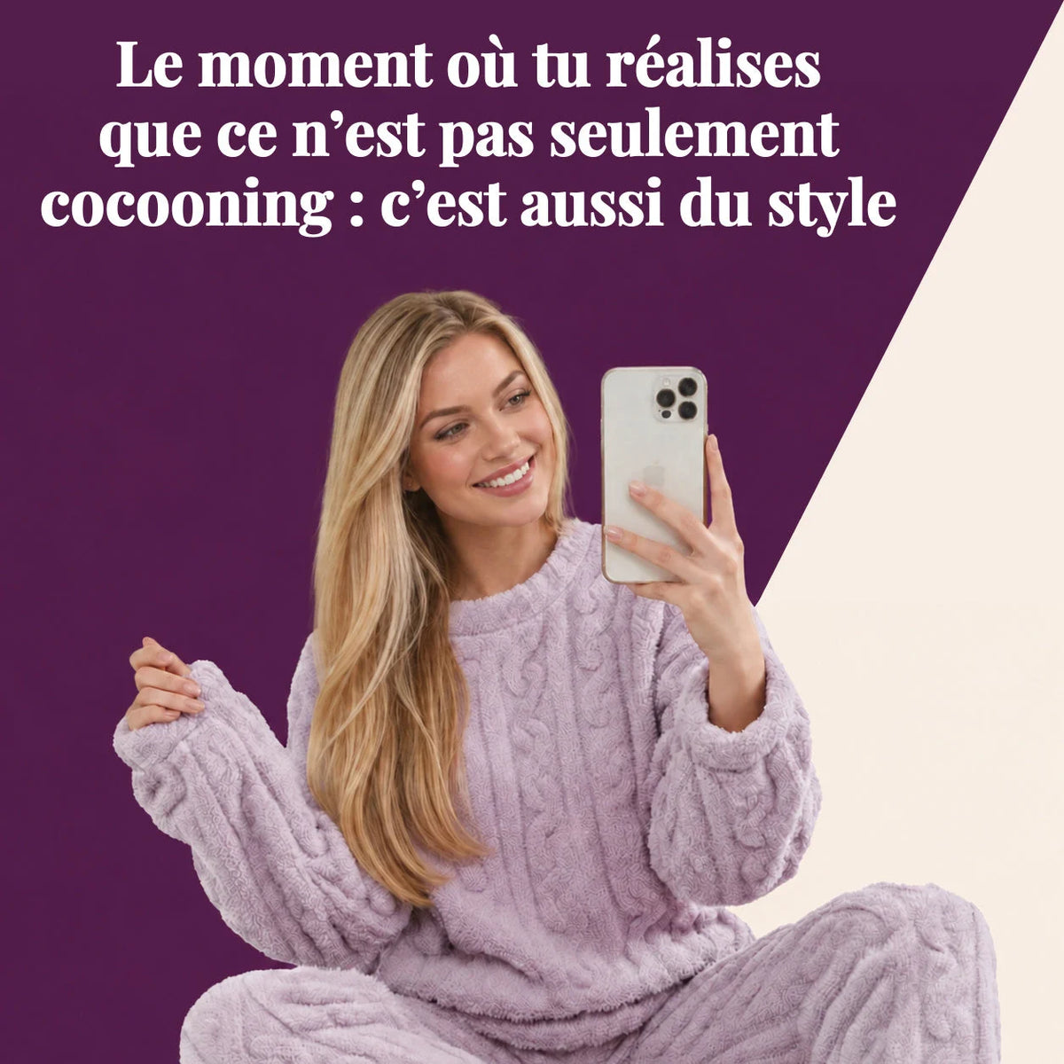 Ensemble douillet en polaire sherpa