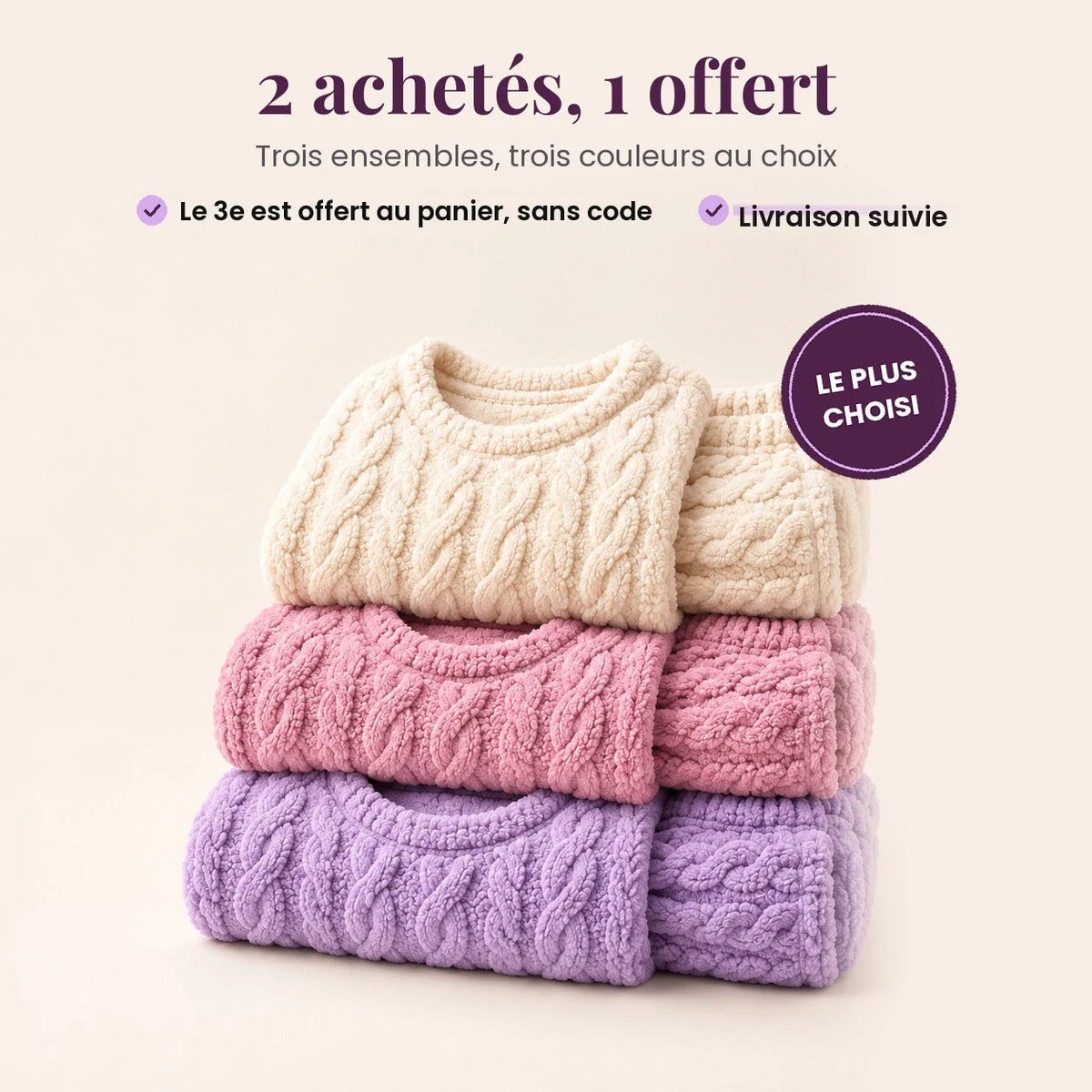 Ensemble douillet en polaire sherpa
