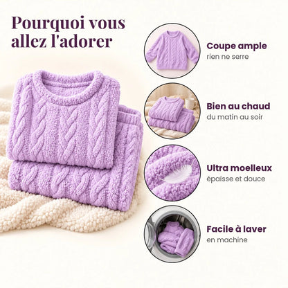 Ensemble douillet en polaire sherpa