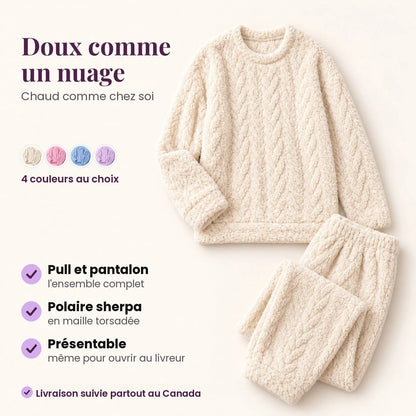 Ensemble douillet en polaire sherpa