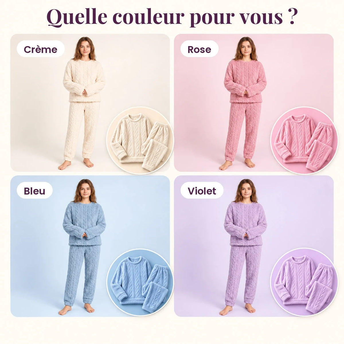 Ensemble douillet en polaire sherpa